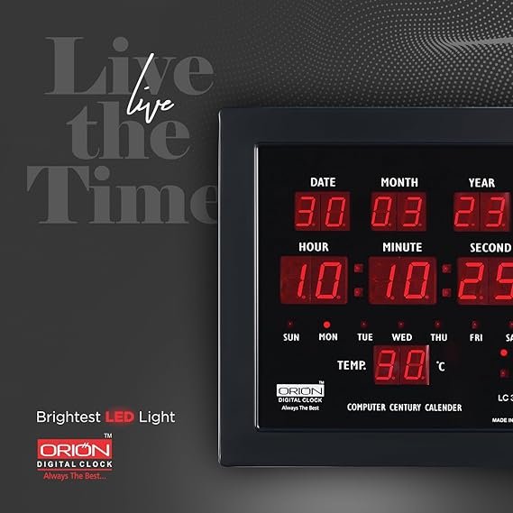 orion digital red led rectangle wall clock 3000 with temperature display orion digital red led rectangle wall clock 3000 with temperature display