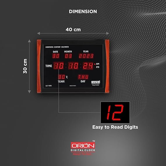 orion digital red led rectangle wall clock orion digital red led rectangle wall clock