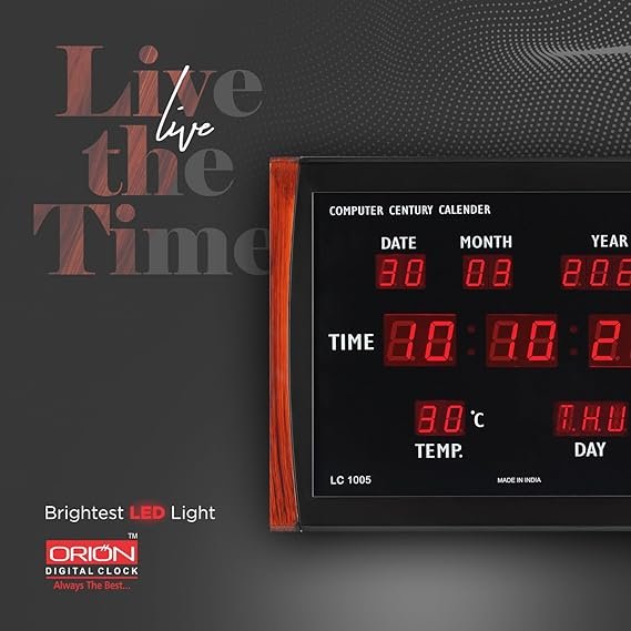 orion digital red led rectangle wall clock orion digital red led rectangle wall clock