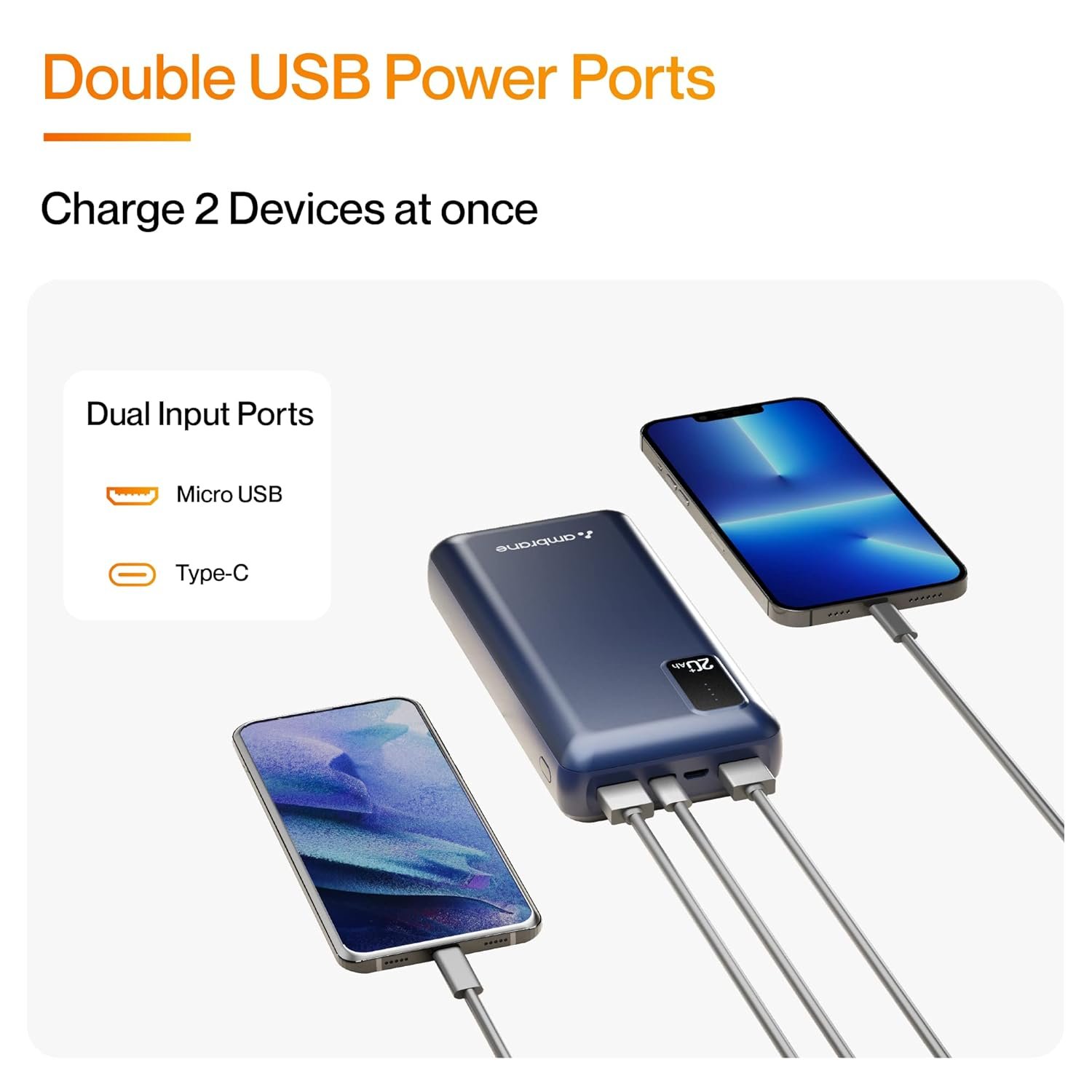 ambrane 20000mah power bank with ambrane 20000mah power bank with