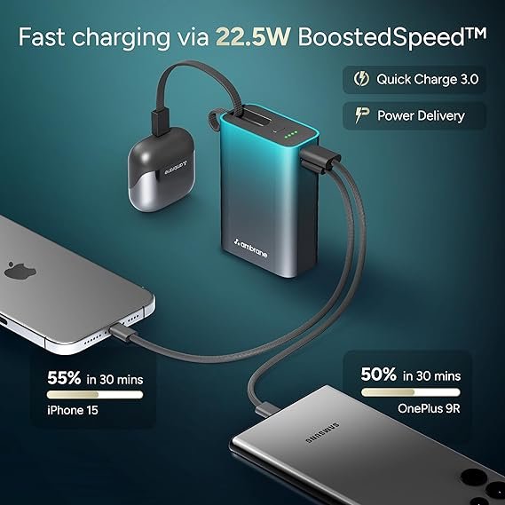 ambrane 20000mah small pocket size powerbank, ambrane 20000mah small pocket size powerbank,