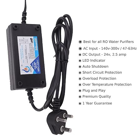 krplus® ro adapter spectra smps/power supply for all types of ro water purifiers (24v 2.5a), 2 pcs krplus® ro adapter spectra smps/power supply for all types of ro water purifiers (24v 2.5a), 2 pcs