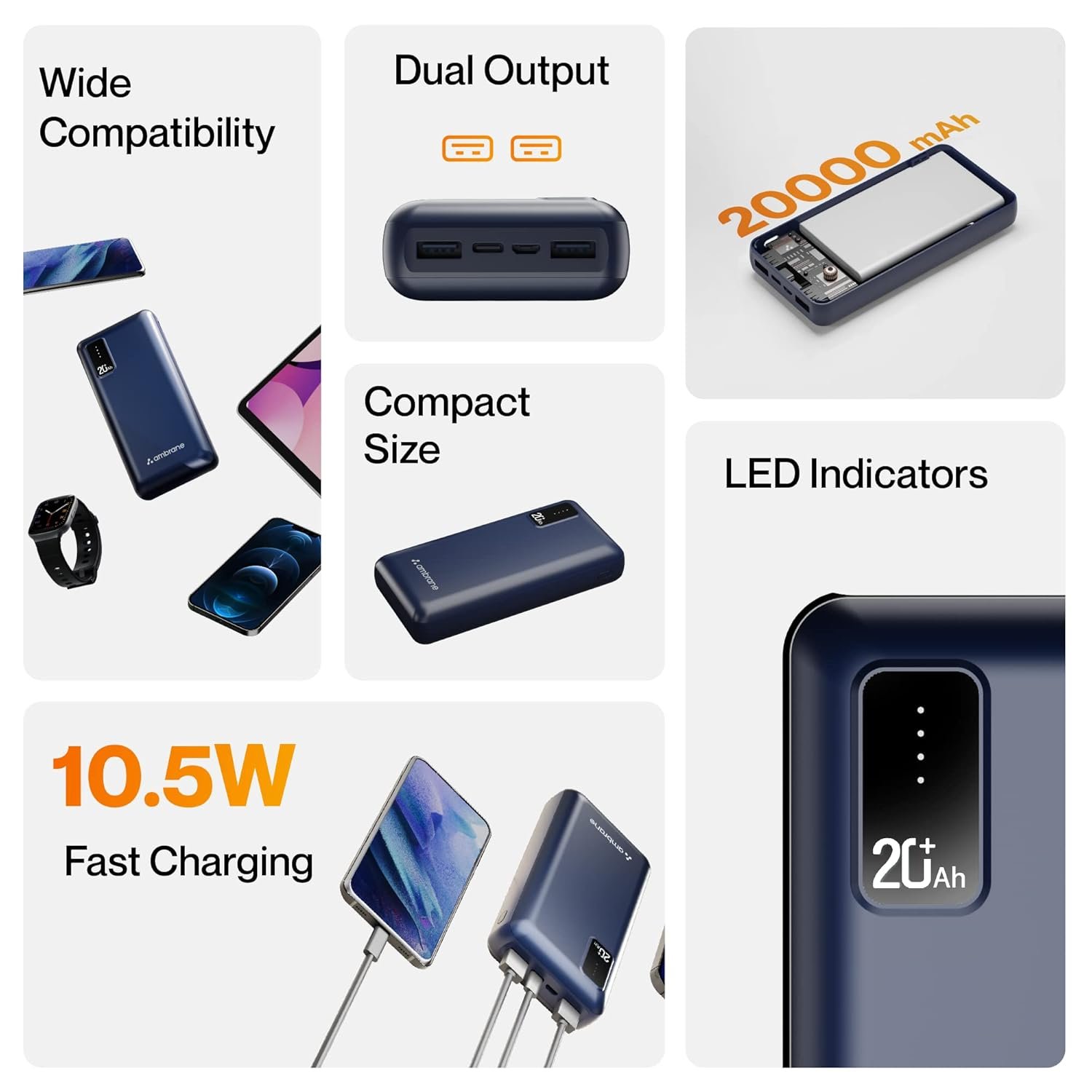 ambrane 20000mah power bank with ambrane 20000mah power bank with