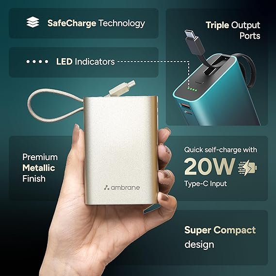 ambrane 20000mah small pocket size powerbank, ambrane 20000mah small pocket size powerbank,