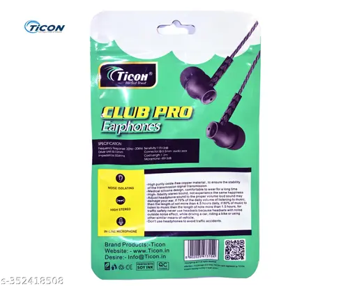 ticon perfect trust 3.5mm in ear wired earphones with enhanced sound quality ticon perfect trust 3.5mm in ear wired earphones with enhanced sound quality